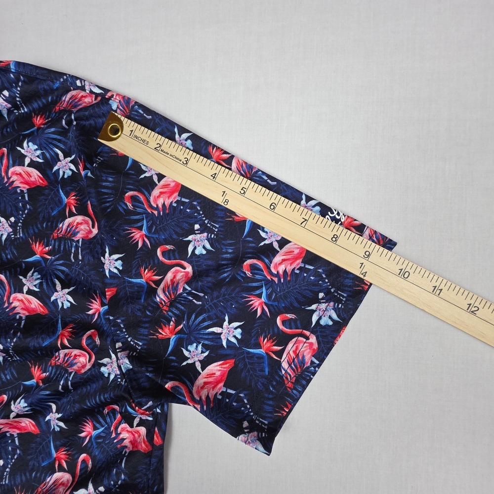Golf Gods Australia Flamingo  Polo Shirt Mens Large Navy Blue Performance Poly - Picture 6 of 9